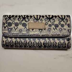 Sakroots Black and Beige Patterned Wallet